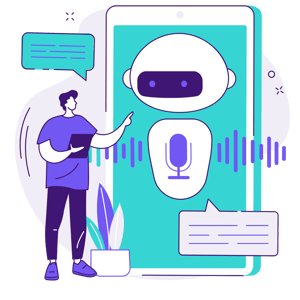 speaking with tablet AI interface-more efficient language access