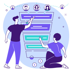 Filter users for insights and data graphic