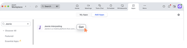 Screenshot Get Jeenie App2- zoom marketplace