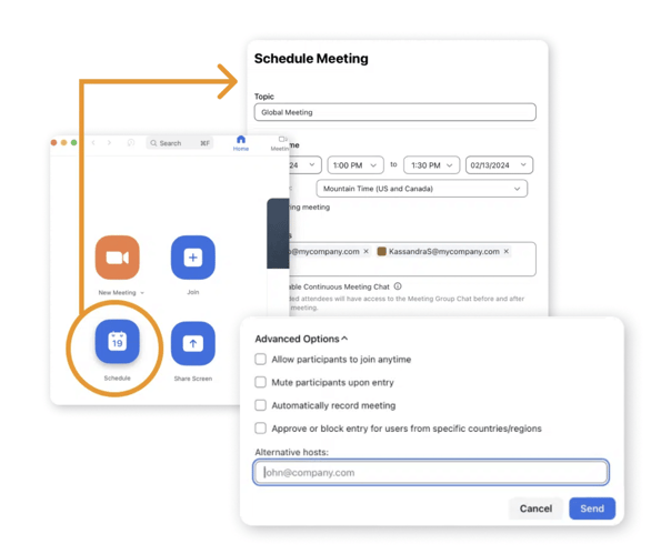 Jeenie-zoom-integration-schedule-with-cohosts