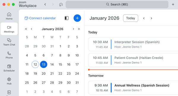 Join meeting via zoom controls