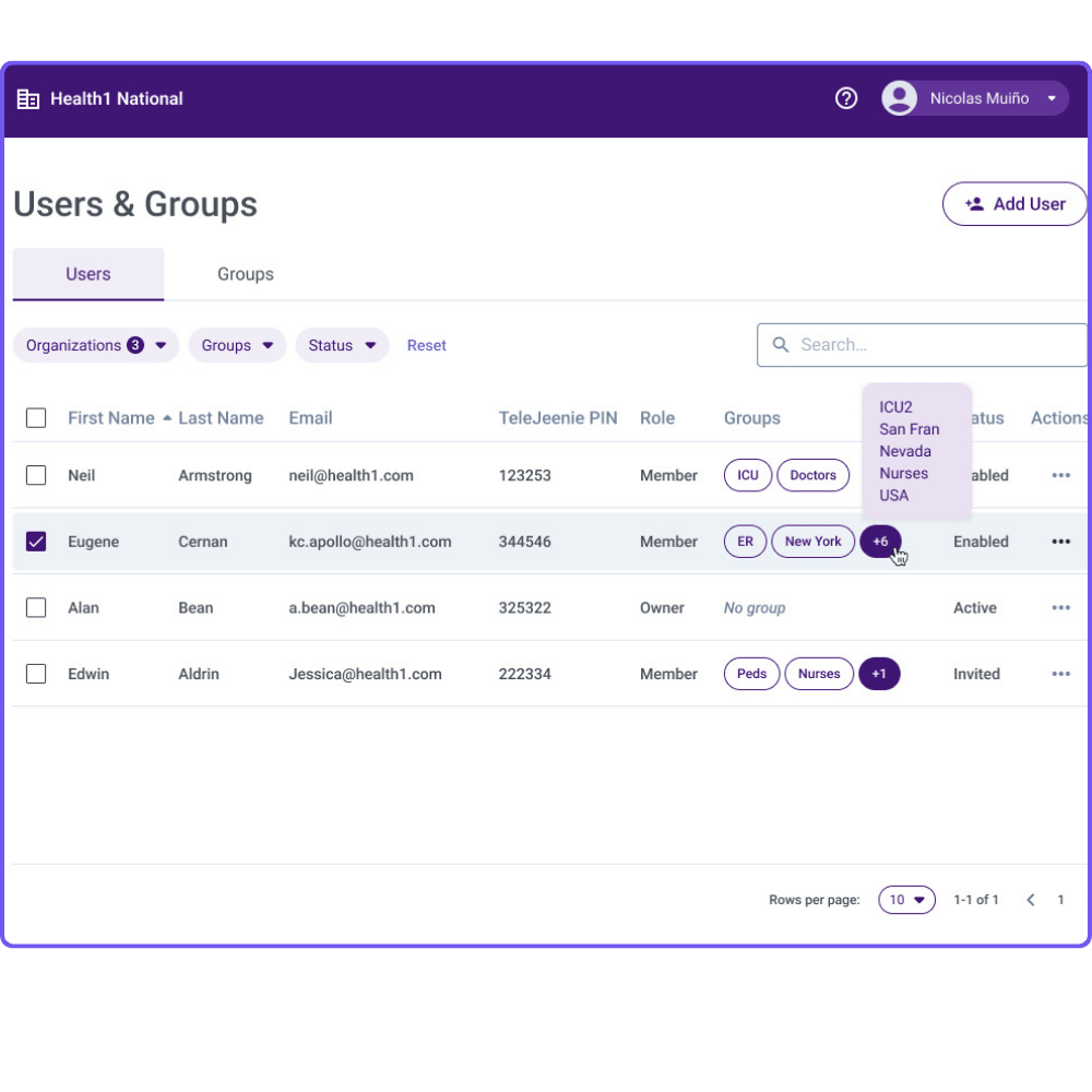User Groups Feature