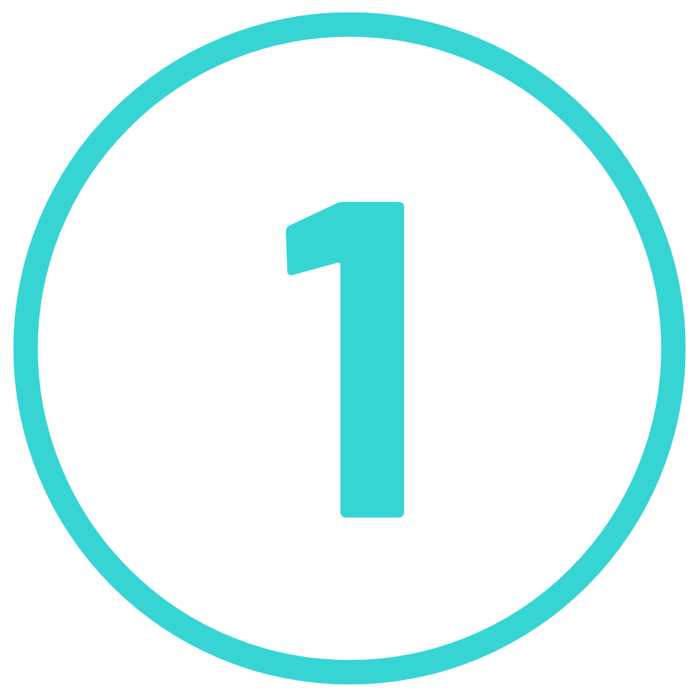 teal number 1 inside a circle