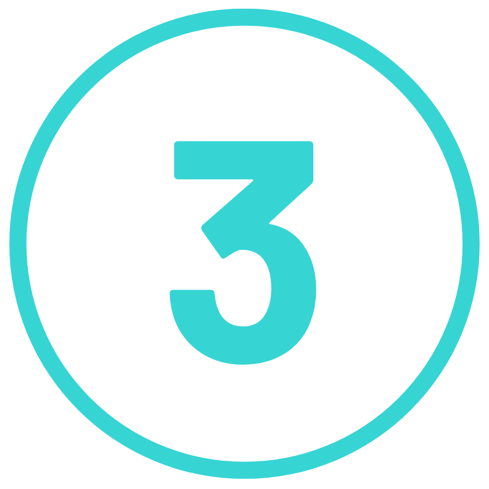 teal number 3 inside a circle
