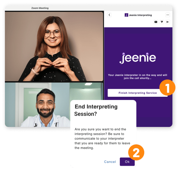 Screenshot: Jeenie-end interpreting session