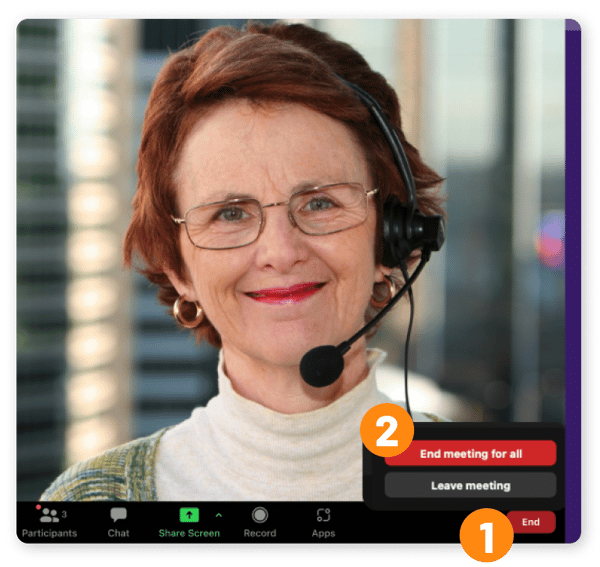 Screenshot - end Zoom meeting for all