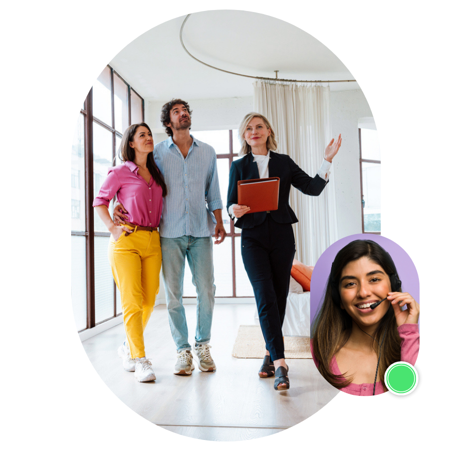 Realtor showing home to a Spanish couple