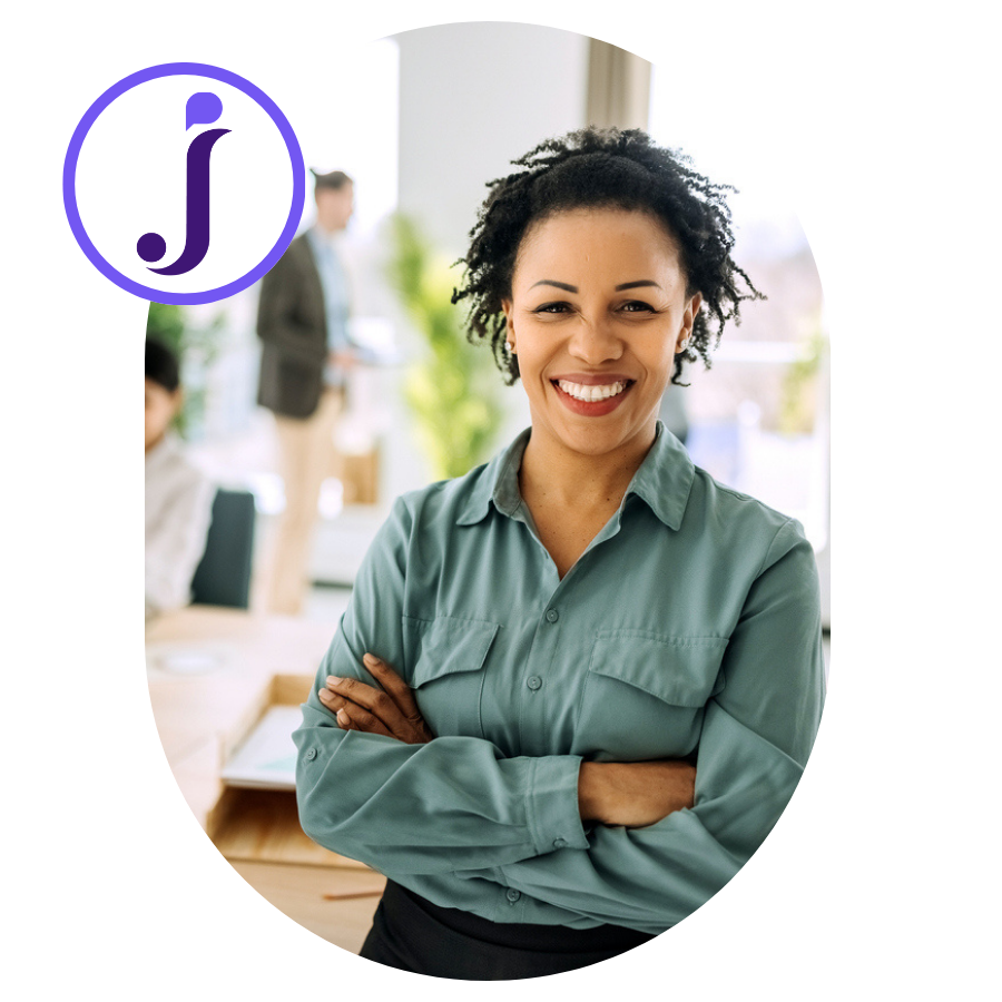 Smiling housing authority worker or realtor in their office