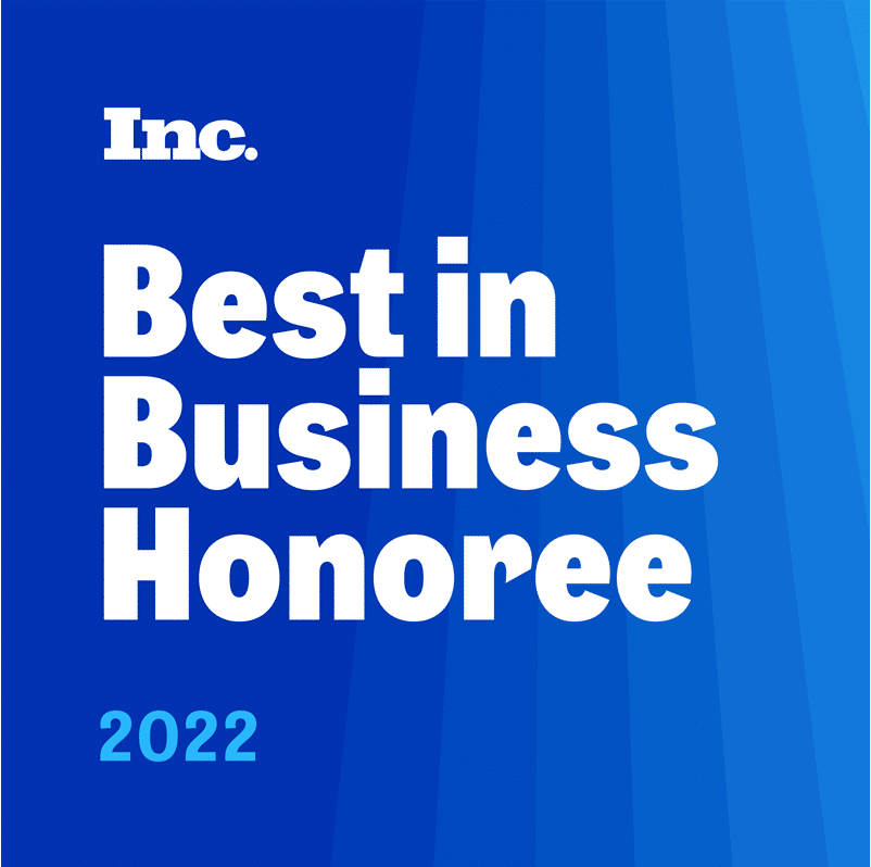 Inc magazine Best in business 2022 badge