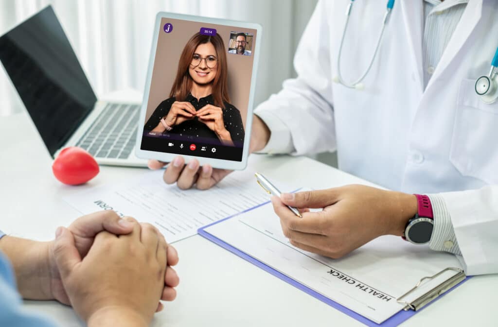 Jeenie in use - ASL at doctor office