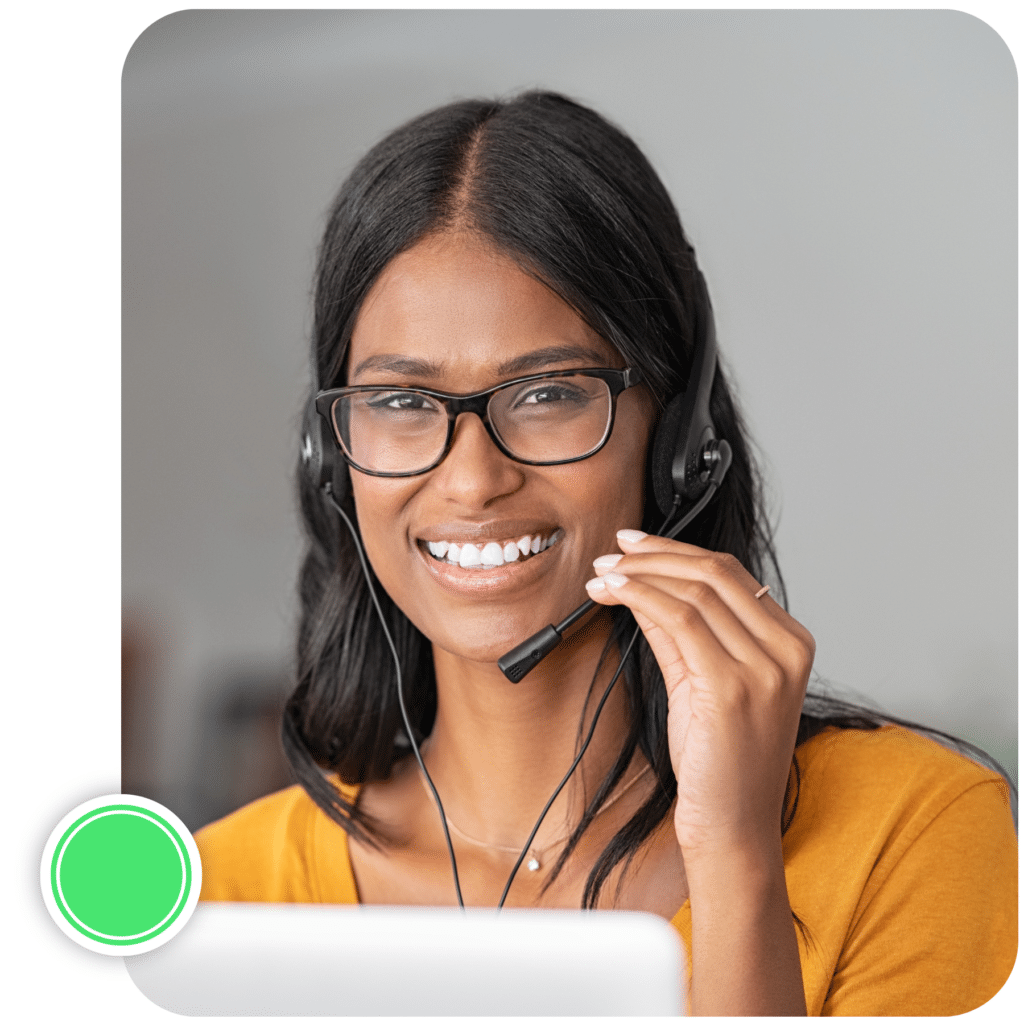 Jeenie Language services hindi remote Interpreter smiling